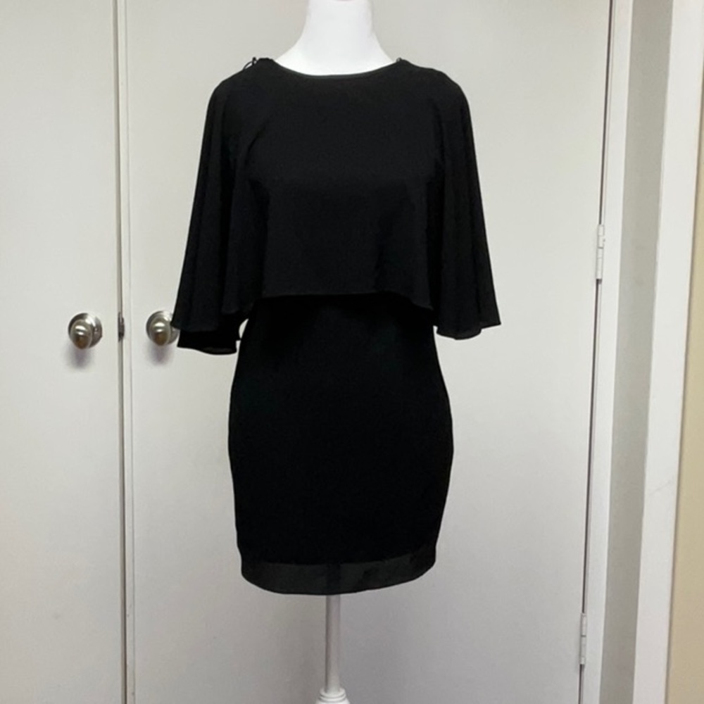 Black open back dress